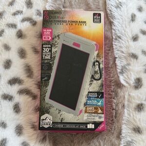 Solar Powered Power Bank - Pink and Gray